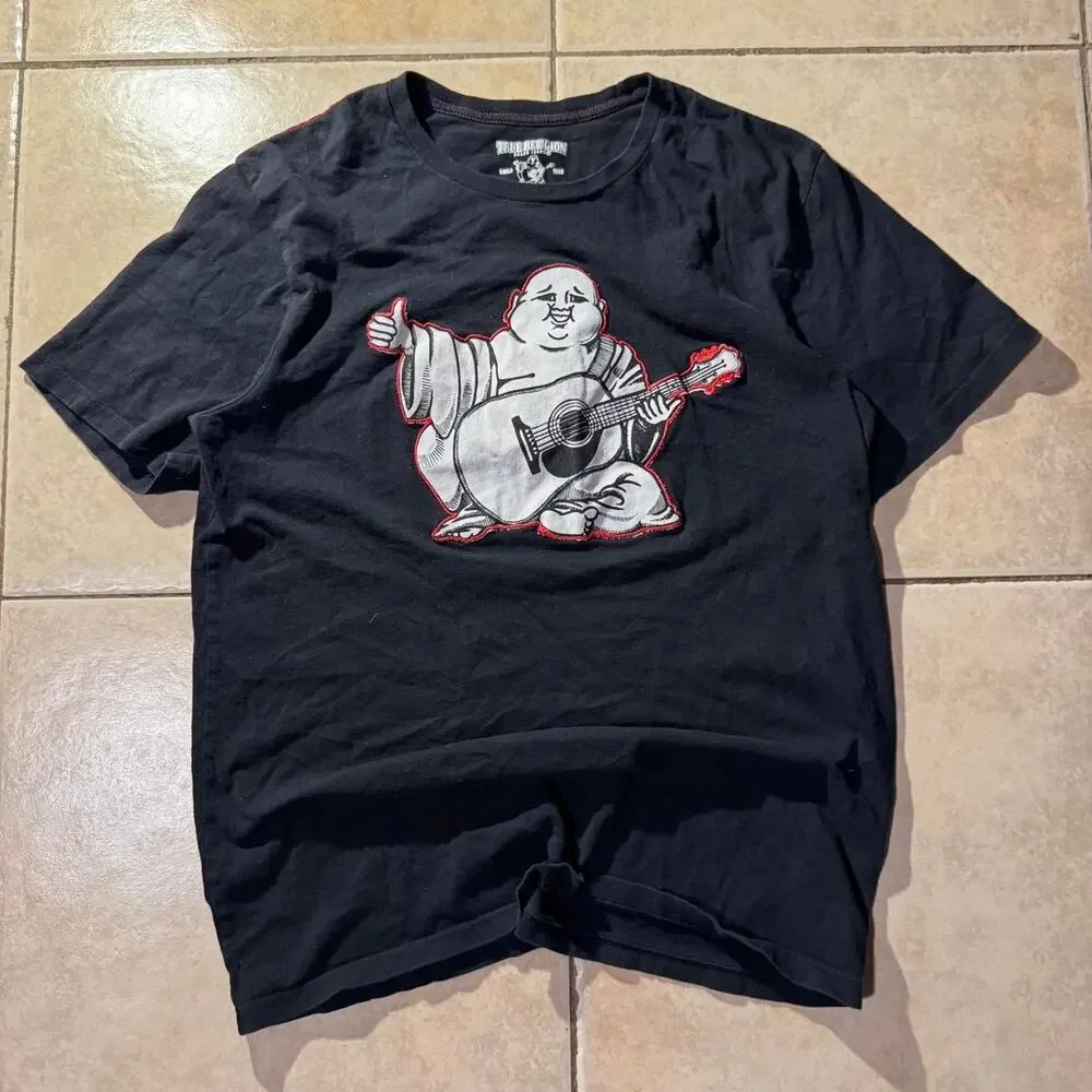 Y2k true religion black tee Size M in mens